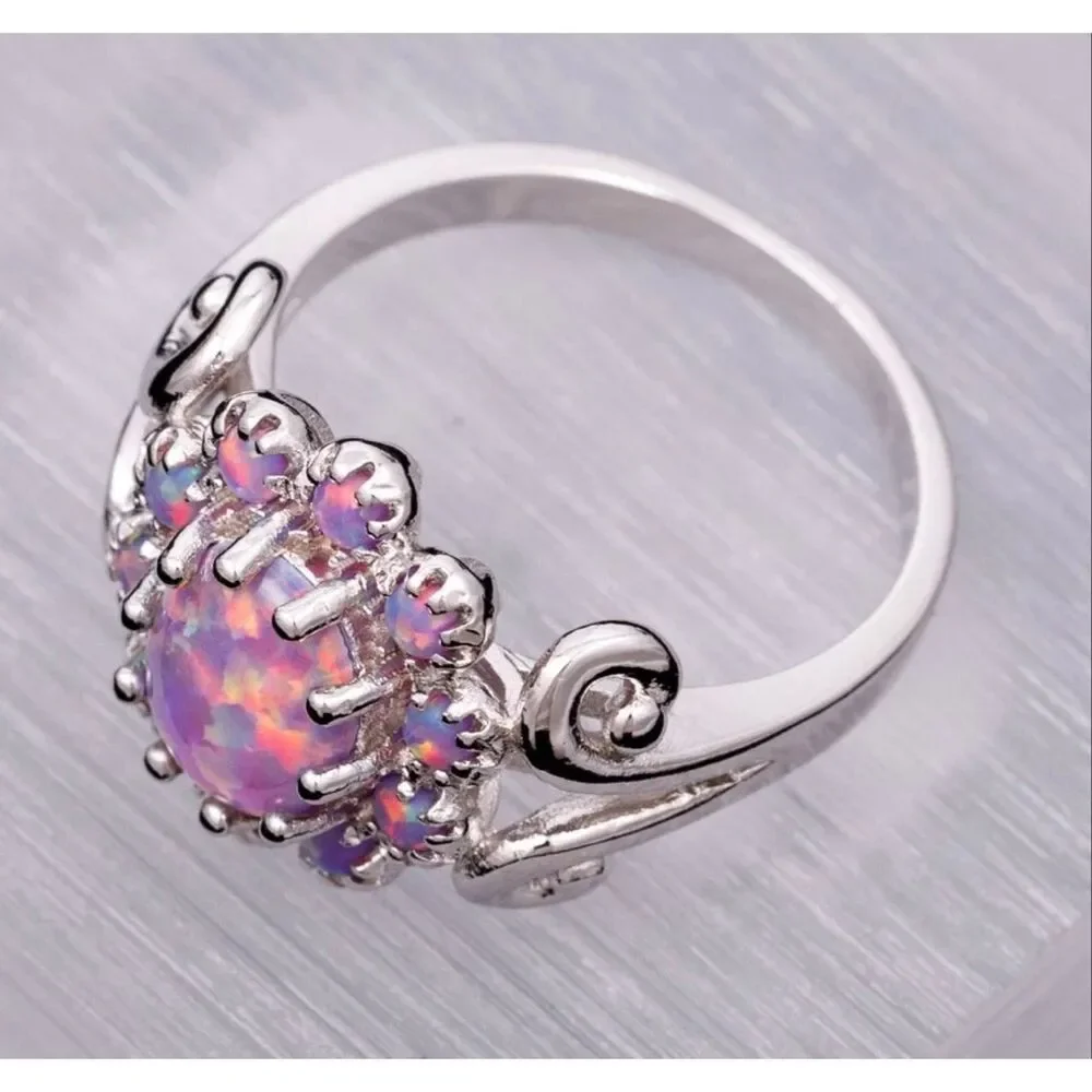 Purple Fire Opal Ring